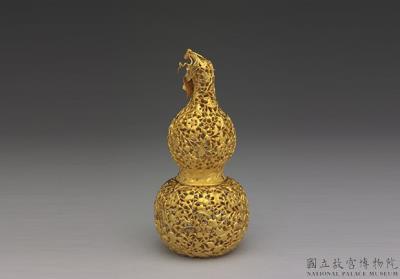 图片[2]-Pair of golden gourds representing a myriad generations of descendants, Qing dynasty (1644-1911)-China Archive